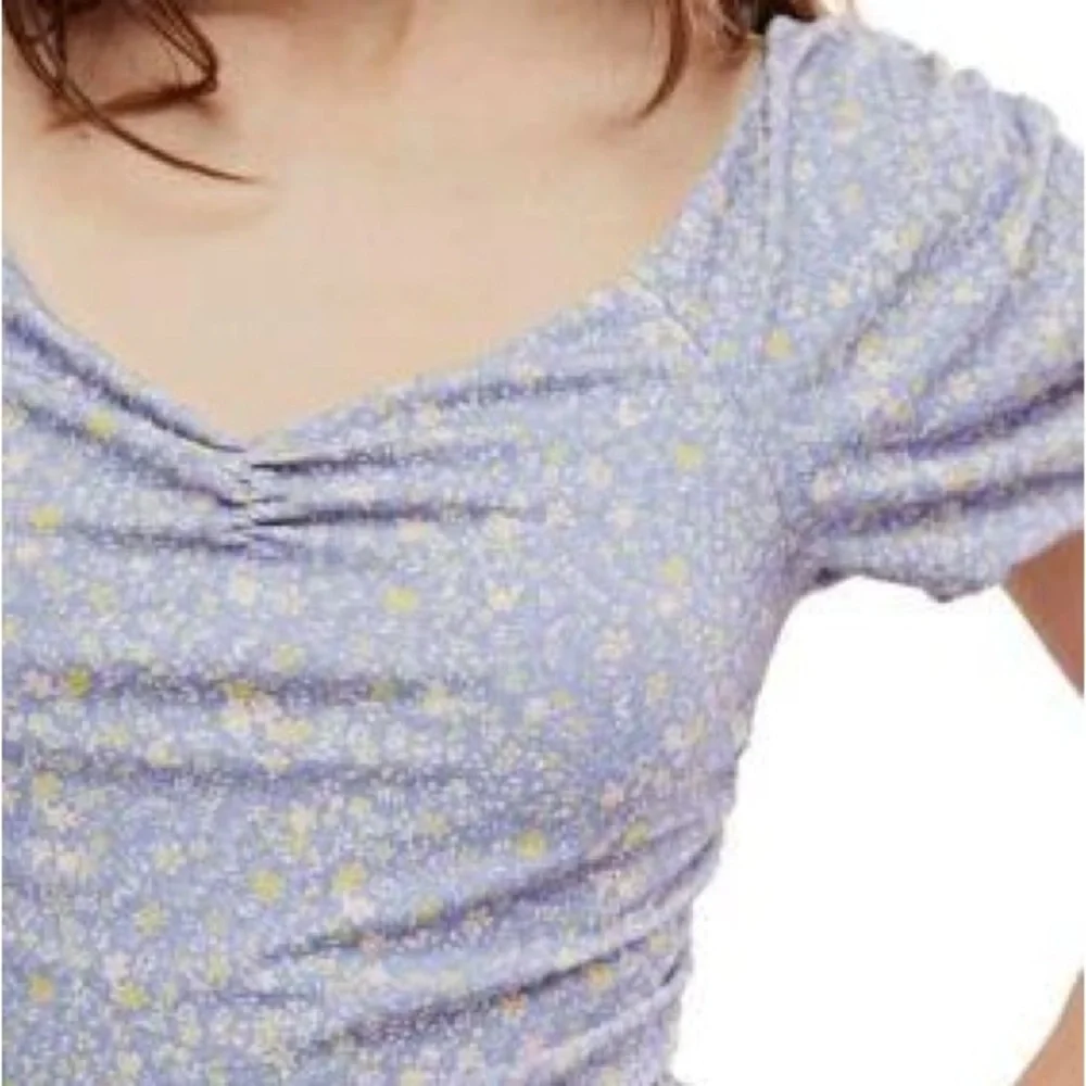 Free People Printed Bella Bodysuit - Chambray Combo